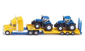 siku 1805, Lorry with New Holland Tractors, 1:87, Metal/Plastic, Yellow/Blue, Mu