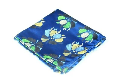 Lord R Colton Masterworks Pocket Square Osaka Blood Flower Marine Silk - $75 New - Image 1 of 3