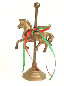 Enesco Vintage 1987 Messing Karussell Pferd Sammlerstück Weihnachten Urlaub Deko - Bild 1 von 12