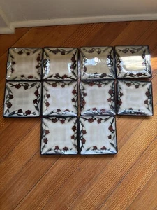 10-Desert Bloom-Mikasa Gourmet Basics Square 6” Bread & Butter Plates - Picture 1 of 1