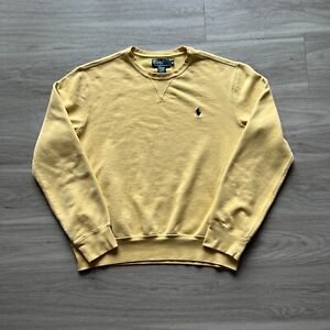 Polo Ralph Lauren Sweatshirt Mens Medium Yellow Pony Fleece Casual Adult