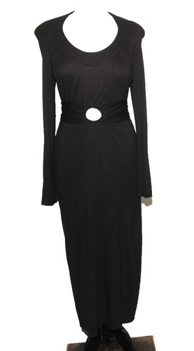 GIVENCHY BELLISSIMO ABITO DRAPPEGGIATO MANICHE LUNGHE GIVECHY PARIS LUNGHEZZA INTERA NERO MEDIO