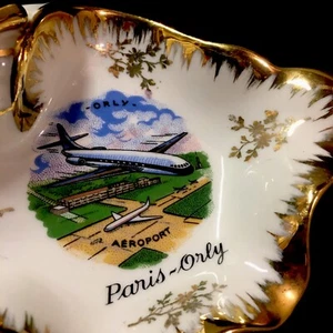 Paris-Orly Aeroport Ashtray Souvenir Vintage 3D PORCELAIN DE LIMOGES Read Descrp - Picture 1 of 16