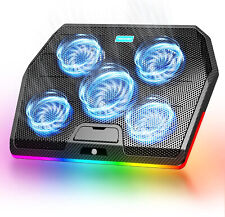TECKNET RGB Gaming Cooling Pad Quiet Laptop and Notebook Cooling Pad With 5 Fan