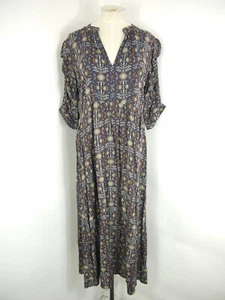 Vestido Ba&sh Teodora Púrpura Midi Manga Corta Estampado Étnico Verano Talla 2/Reino Unido 10 - Imagen 1 de 8