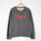 Nike Oregon Spellout Sweatshirt Jumper Sweater Grey XL Cotton Fleece Y2K