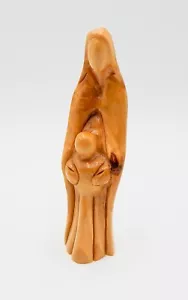 Figura tallada de madera de Madonna y el niño figura escultura de madera rubia de 6,5 pulgadas - Imagen 1 de 8