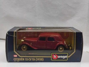 Burago 1/24 1938 Citroen 15cv TA red classic vintage diecast model car - Picture 1 of 10