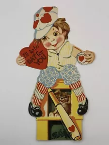 Vintage Children's Mechanical "Big Eye" Valentine Card | "I'll go to Bat for U" - Picture 1 of 4