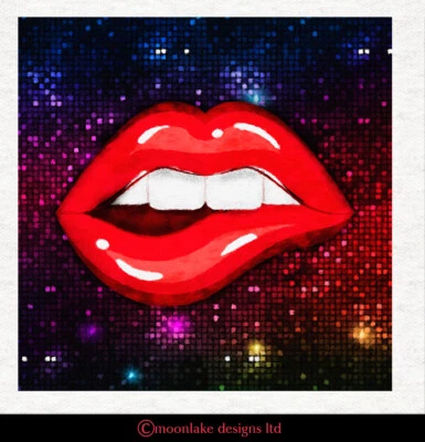 MOONLAKE DESIGNS Lippenbiss, Meme Aquarell - Stoff Kissen Polster Handwerk Quilten Panel