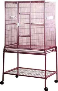 A&E Cage Co. Flight Cage & Stand, 32"x21", Burgundy - Picture 1 of 2