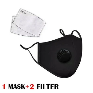 2 Reusable Face Filter Mask Protection Activated Carbon Mask W/4 Filters PM2.5 - Picture 1 of 21