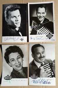 DETLEF ANGEL / SYLVIA DAHL / WILL GLAHÉ / DEURINGER - 4 CARDS with ORIGINAL AUTOGRAPH - Picture 1 of 2