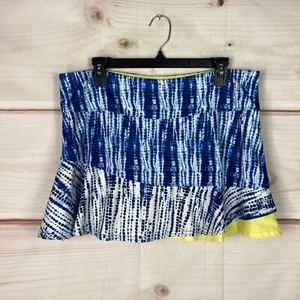 Bolle Skort Womens L Blue White High Performance Active Skirt Pull On Tennis - Picture 1 of 7