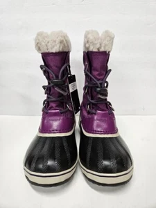 SOREL Youth Pac Nylon Wp Snow Boots, Wild Iris/Dark Plum, (4M US Big Kid) - Picture 1 of 5
