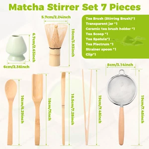 8Pcs Matcha Whisk Set Bamboo Wood Japanese Matcha Tea Making Kit with elMlX - Picture 1 of 11