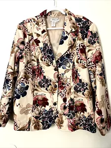 Coldwater Creek Damen Jacke Blazer Blumenmuster komplett gefüttert Größe 2X - Bild 1 von 6