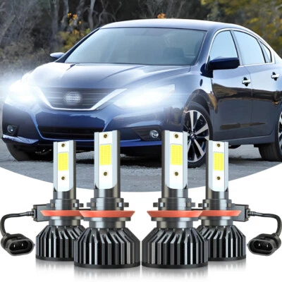 For Nissan Altima Sedan 2013-2015 4X H11 LED Headlights Bulbs Hi/Lo Beam - Image 1 of 4