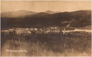 Skinner Maine Scenic Town View Lumber Mills & River ME 1910 RPPC Postcard Photo - Picture 1 of 2