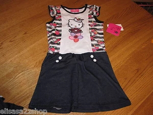 Girls Youth Hello Kitty 4 HK5701900 HK Fltr Sleev Dress W/ Embroidering NWT^^ - Picture 1 of 3