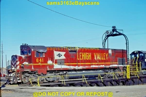 ORIGINAL SLIDE LEHIGH VALLEY RR ALCO C628 641 TURNTABLE SHARONVILLE OH 1977 - Picture 1 of 1