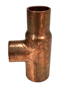 Mueller 1" x 3/4" x 3/4" CTS Copper Solder Joint (Sweat) Reducing Tee - Picture 1 of 8