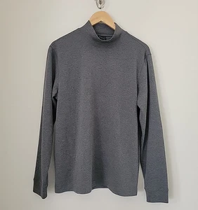 Dunning Golf Shirt Mens M Gray Long Sleeve Lightweight Stretch Mock Neck - Picture 1 of 11