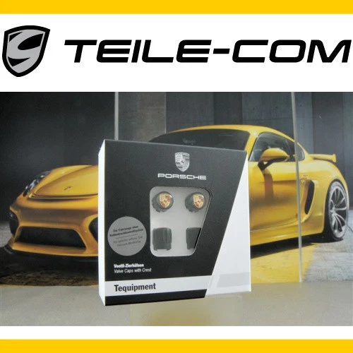Tapas de válvulas Porsche negro/color escudo, juego sin sensores TPM 99104460356 Foto 1 de 2