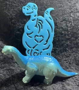 Brontosaurus Pink Figure Vintage 1988 Playskool Definitely Dinosaurs Toy Stencil - Picture 1 of 7