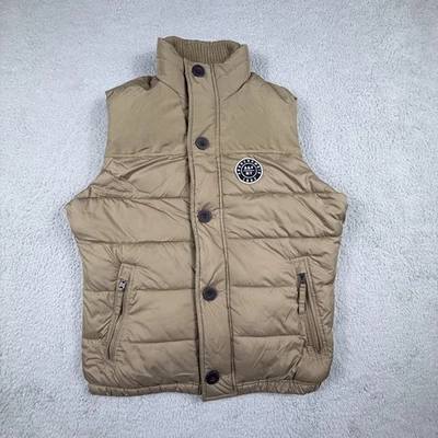 Abercrombie Fitch Puffer Vest Men Small Fleece Quilted Lined Button Zip Y2K 00s - Image 1 of 4