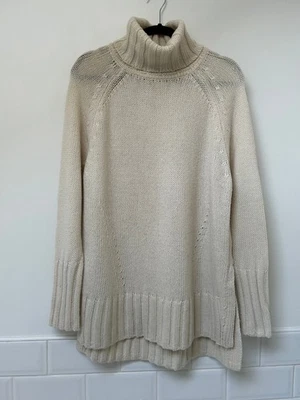 REISS Cream Wool Cashmere Blend Roll Neck Long Sleeve Jumper L UK12-14 £158 - Image 1 of 4