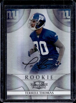 2008 Donruss Threads Terrell Thomas Rookie Auto Silver Rookie RC #21/50 Giants - Image 1 of 2