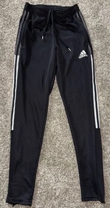 Adidas Pants Mens Small Black White Aeroready Track Ankle Zip Athletic Joggers - Picture 1 of 7
