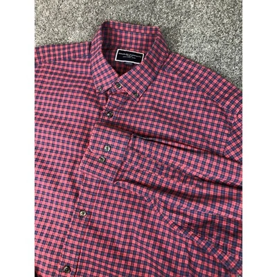 Camisa Charles Tyrwhitt Calce Clásico Extra Grande Roja Azul Marino A Cuadros Abotonada Foto 1 de 4