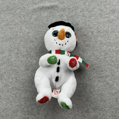 Ty Beanie Bellies Christmas/Holiday WEATHERBY the Snowman 6" - Image 1 of 4