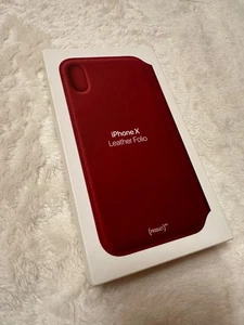 MRQD2ZM/A iPhone X Leather Folio Red - Picture 1 of 2