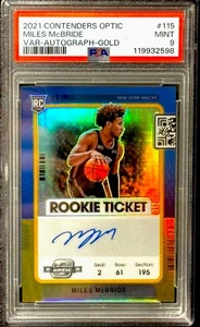 2021 Contenders Optic Miles McBride (PSA 9) Auto Rc Rookie Gold #9/10 Scorer - Bild 1 von 2