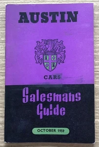 AUSTIN Car Salesmans Pocket Guide Oct 1959 #1170/I - Picture 1 of 7