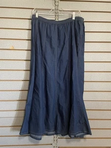 Cathy Daniels  Women's Sz L Long Full Denim Skirt A-line Business Casual - Picture 1 of 3