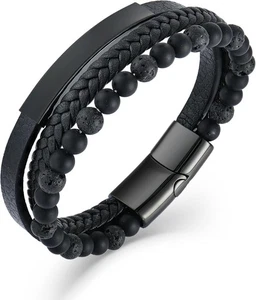 Herren Tiger Style:Tripple Row, Stone: Matee Black Onyx&Lava Rock - Bild 1 von 6