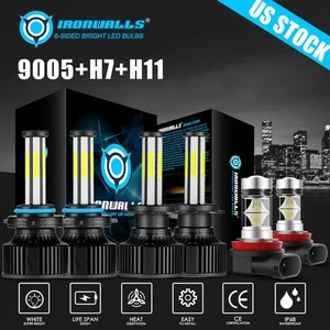 For Mazda 6 2011-2013 5 2006-2010 6-Sides LED Headlight High Low+Fog Light 6000K - Picture 1 of 12