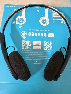 JLab Rewind 2 Wireless Retro Headphones Black , Bluetooth, Black NEW! Large pads - Image 1 of 2