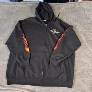 Harley-Davidson Victorville CA Hoodie Flames Rt 66 Skull Wings Zip Up Schwarz XL - Bild 1 von 5