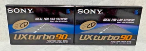 SONY  UX  TURBO  90    TYPE II    BLANK CASSETTE TAPE (2) (SEALED) - Picture 1 of 4