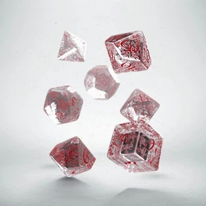 Q-Workshop Elvish Dice Set Transparent/Red (7 Piece Set) - Picture 1 of 2