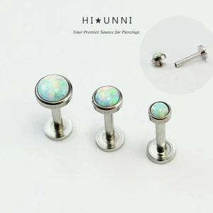 16 g Opal Knorpel Ohrstecker Innengewinde Labret Lippe Monroe Tragus 1 Stück - Bild 1 von 5
