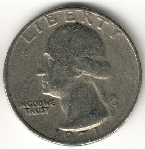 USA - 1971P - Washington ¼ Dollar - Heraldic Eagle - Low Mintage - #8098 Cover