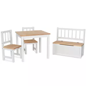 ib style® NOA Kindersitzgruppe Tischset Kindermöbel Natur/ Weiß - Bild 1 von 13