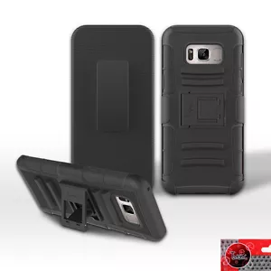 For Samsung Galaxy S8 Plus Shockproof Rubber Hard Holster Clip Phone Case Cover - Picture 1 of 3