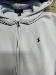Ralph Lauren Light Blue Fleece Zip Up Size Boys 18/20 - Picture 1 of 6